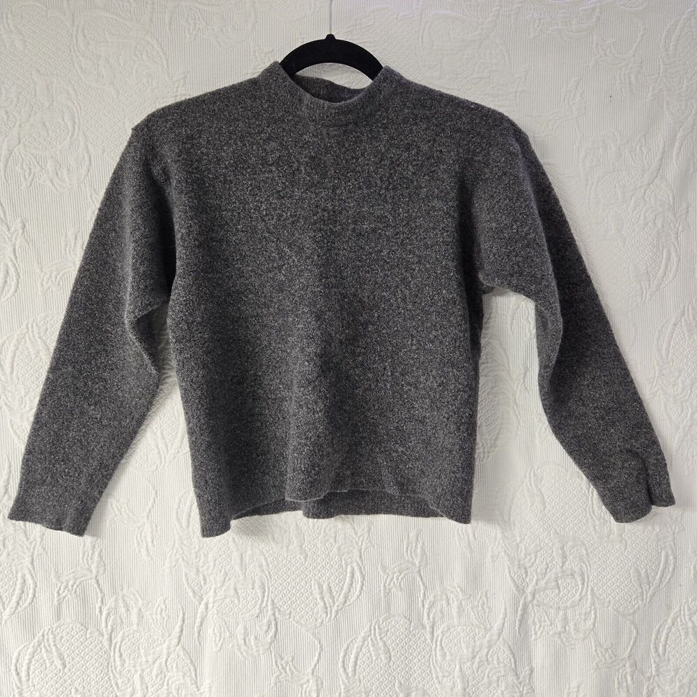 Cullen Men Merino Wool Gray Pullover Sweater Vintage Medium Quiet Luxury Minimal